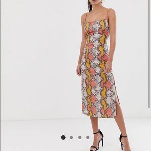 ASOS snake print midi dress